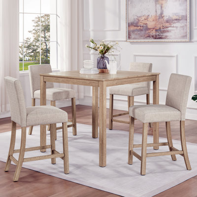 Ensemble de table 5 pièces à hauteur de comptoir avec 4 chaises, ensemble de table à hauteur de comptoir ou 4 chaises, ensemble de table à hauteur de comptoir en bois ou cuisine, salle à manger