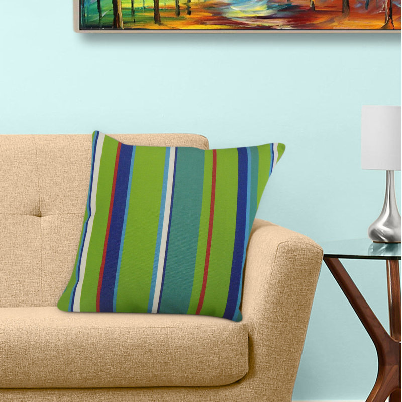 Coussin Xanto, 20 po x 20 po, Coussin décoratif, Vert / bleu