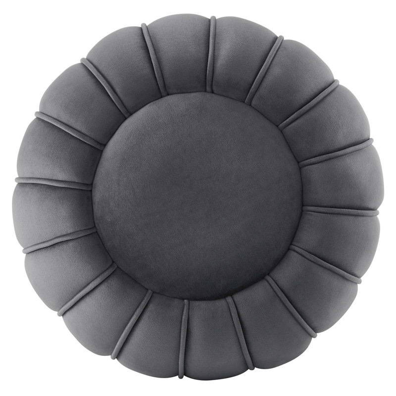 Modway Celebrate Channel Tufted Performance Velvet Ottoman, Gray Velvet