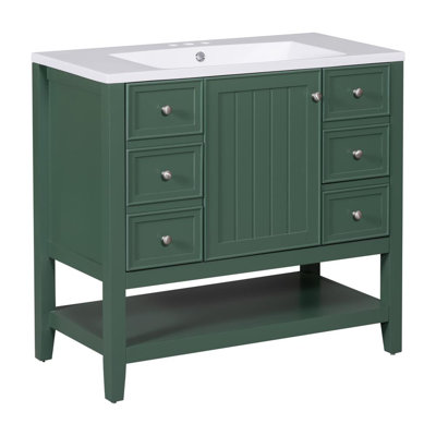 Bathroom Vanity with Sink (Green)
