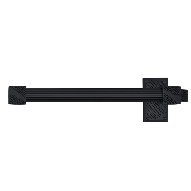 SUTTON  12" HAND TOWEL BAR LEFT, REEDED HANDLE; SATIN NICKEL FINISH, 3.75" H x 9.75" W x 3.25" D, Matte Black