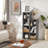 9-Cube Narrow Gray Bookcase, Small Storage Cabinet with Open Shelves, Bookcase Set of 2-62748117