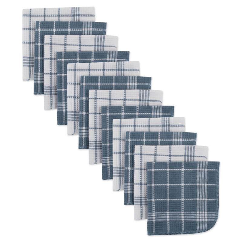 Torchon Waffle Weave, Bleu