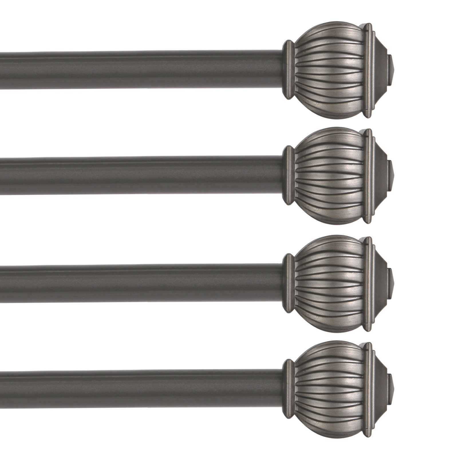 Lowri Beckett Standard Curtain Rod, Pewter, 48" - 86"