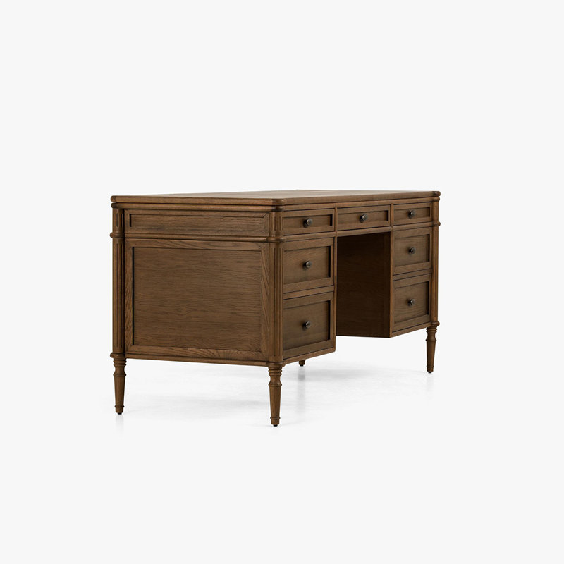 Bureau classique de style champêtre, Marron foncé