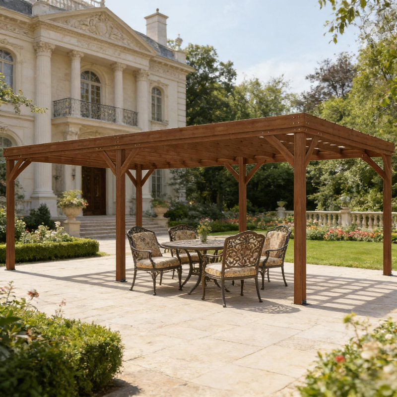 Pergola en bois pour jardin, Brun