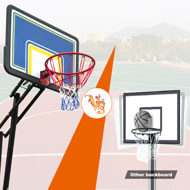 8.04Ft-10.01Ft Height Adjustable Basketball Hoop