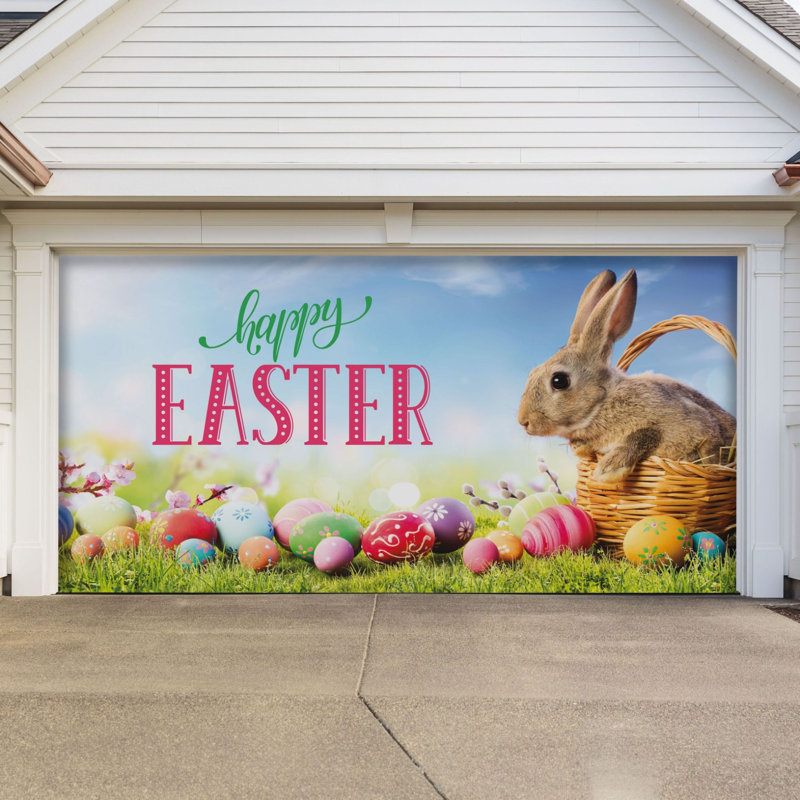 Panneau de porte pour panier à lapin joyeuse pâques