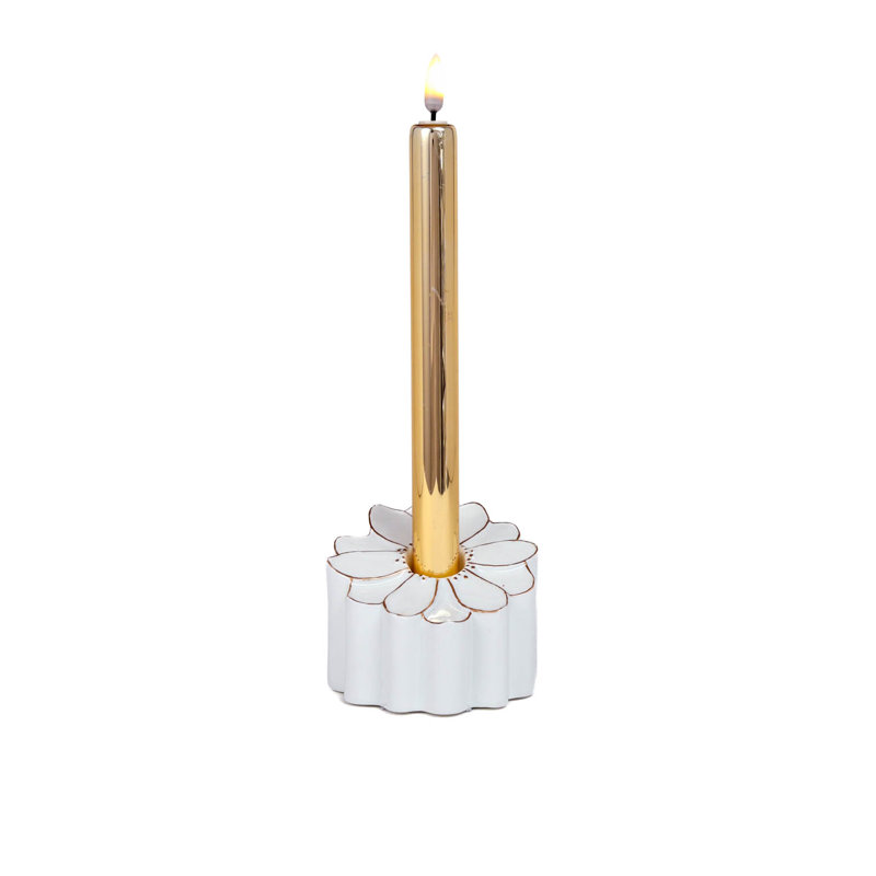 Bougie dorée illuminée, H 10,25 po x l 3,5 po x P 3,5 po