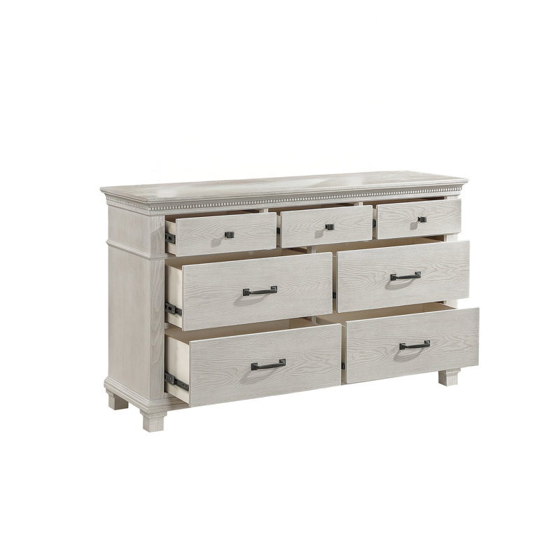Izaguirre Wood 7-Drawer Dresser In Gray