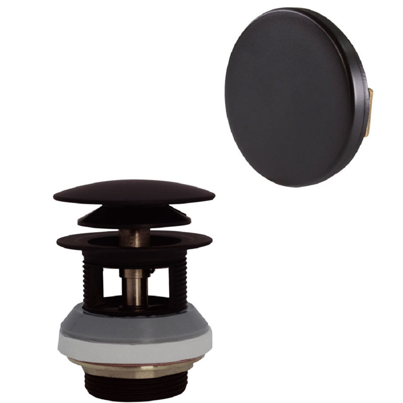 Drain de baignoire 1-1 / 2 "Tip-Toe avec débordement sans trou pour canaux de débordement intégrés, Bronze huilé