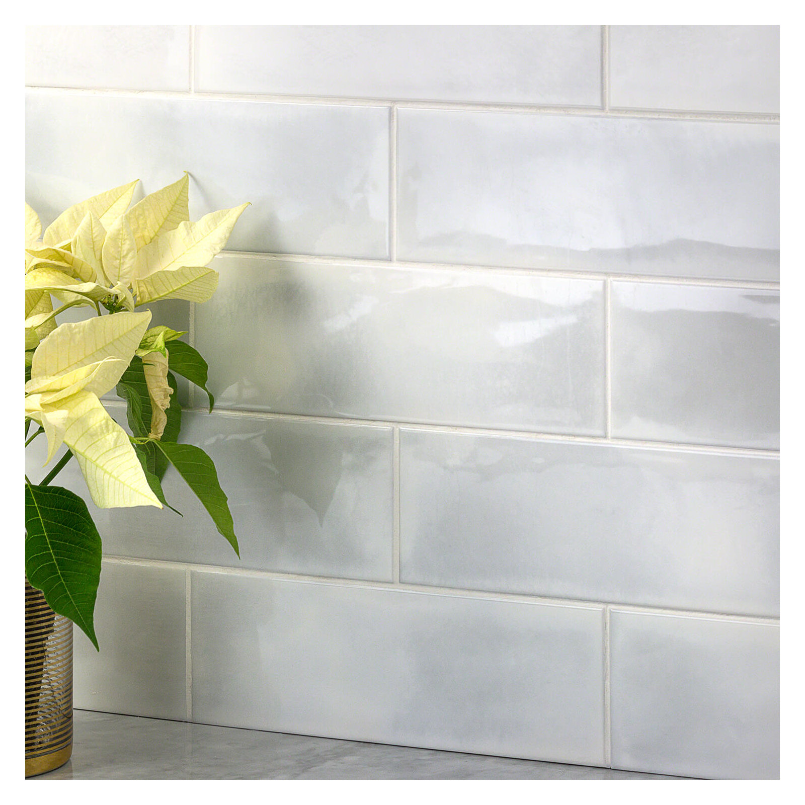 Turbine Camp 4" x 12" Ceramic Stone Look Subway Tile ( 10.97 sq. ft. / box ), White