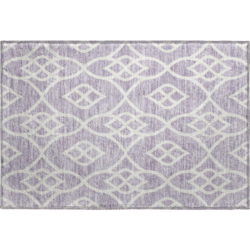 Premium Machine Washable Prisco Lavender Rug, Rectangle 1'8" x 2'6"