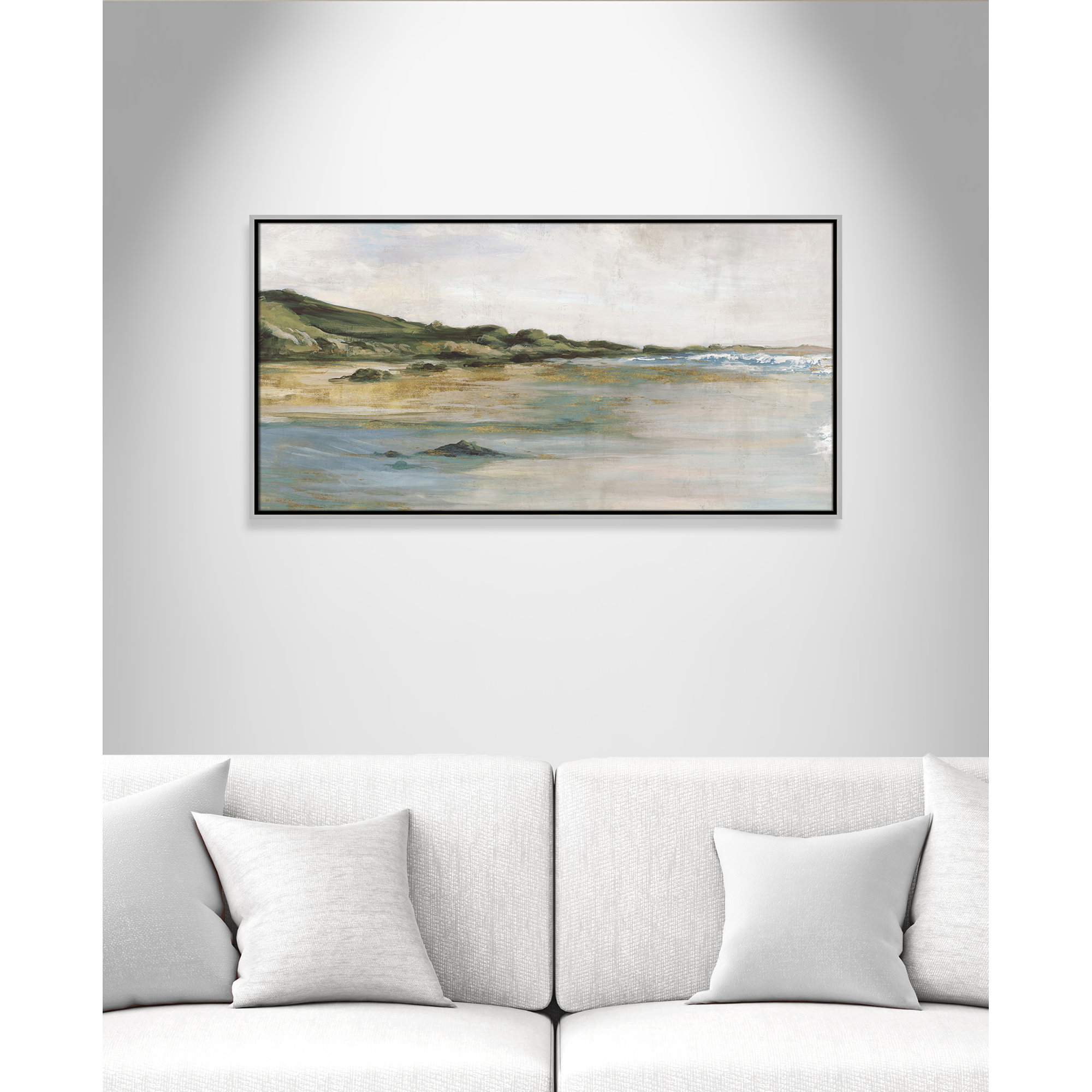 Tide’s Edge Print by , 21.5" H x 41.5" W, Silver