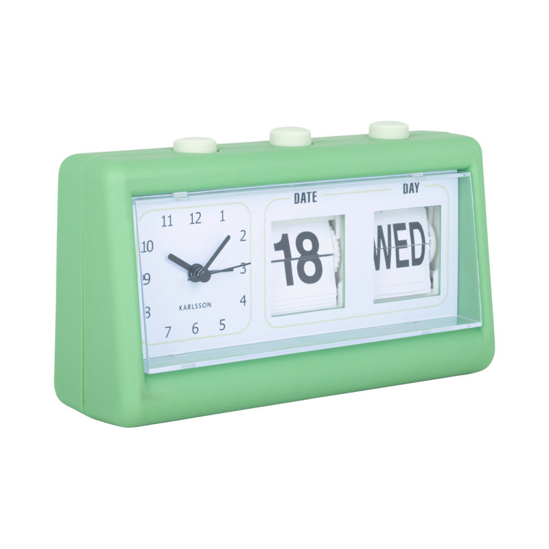 Mechanical Alarm Tabletop Clock, Green