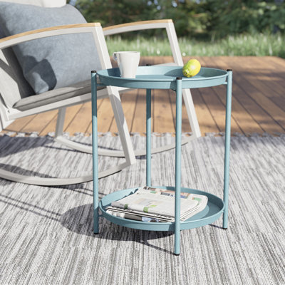 Table d'appoint pliante ronde en métal Caira