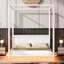 Lit à baldaquin à DEL blanc, style chambre à coucher moderne, salle d'installation sans effort, aspect traditionnel-14118271