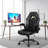 Black PU Leather Ergonomic Chair With Lumbar Support, Flip-Up Armrests, Height Adjustable, And Casters; Suitable For Home, Office, And Gaming Use.-22201962-22201960