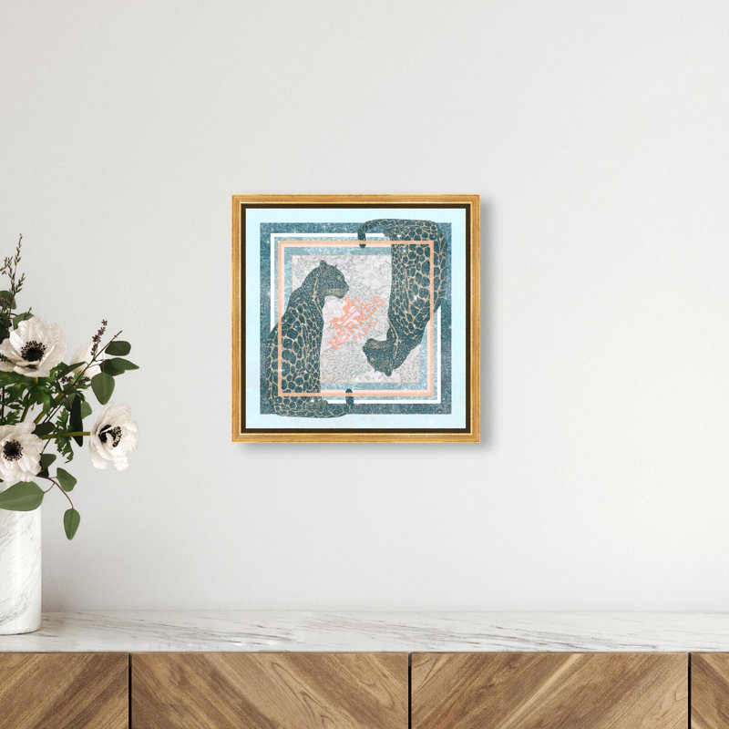 Dual Paris Cheetah Print Glam Jungle by Oliver Gal, Black Frame, 12 x 12, 13"H x 13"W, Gold Frame