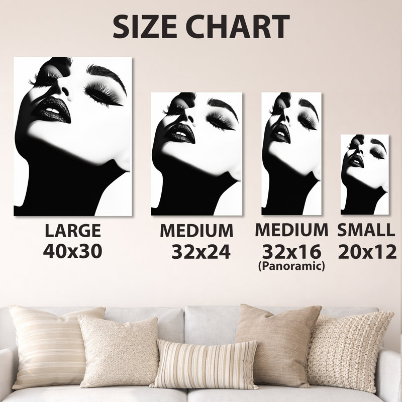 Monochromes Glam Muse II - art mural noir Glam, L 34 po x H 44 po