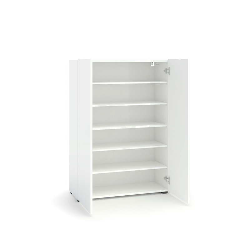 Armoire de rangement blanche moderne ultrabrillante 2 portes Modena