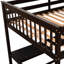 Lit mezzanine double. Comprend des tablettes sous le bureau et des tablettes de rangement. Taille du lit Livré avec une tablette.-1873348555-1873348553