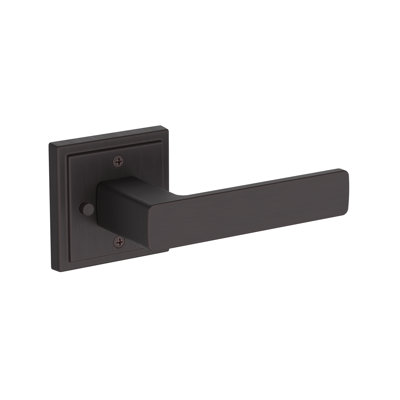 Sharpewood Privacy Lever with Stepped Square Rose in Venetian Bronze