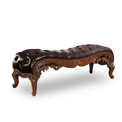 Banc rembourré brun
