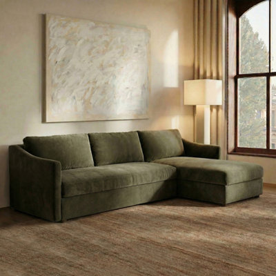 Canapé modulaire en velours de chenille réversible 105,5 po Nervan