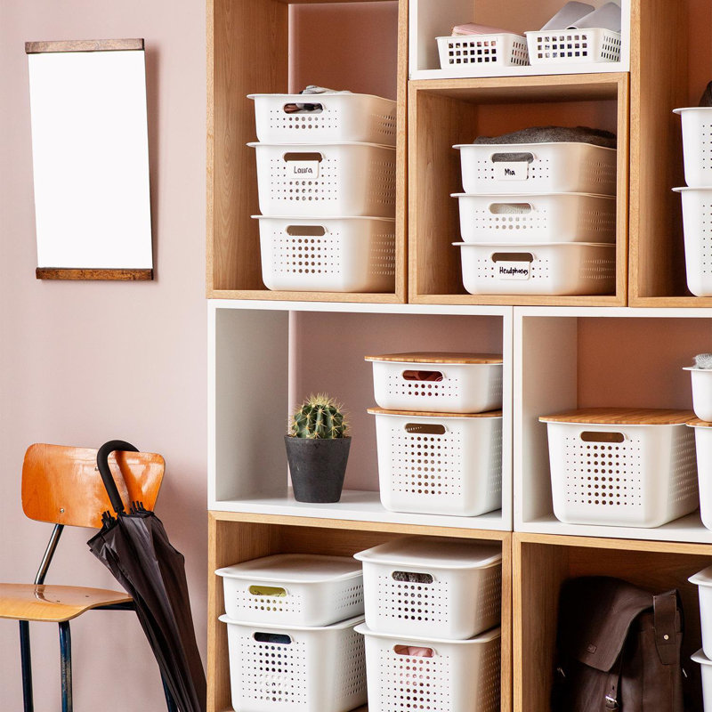 SmartStore Plastic Decorative Bin, White