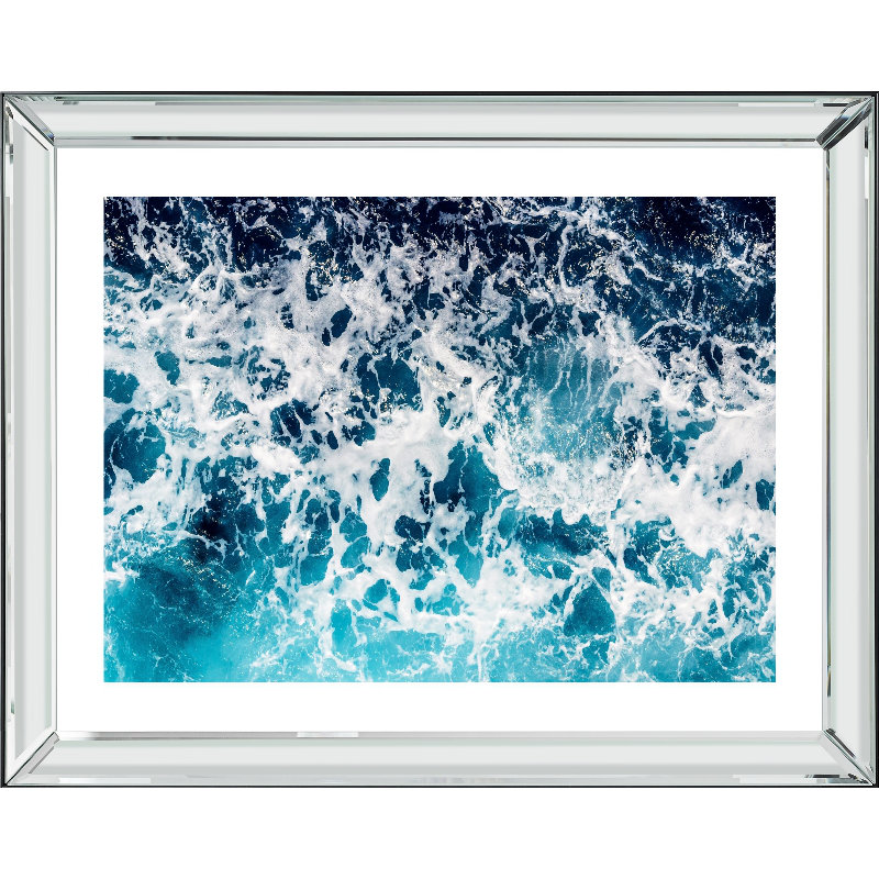 Aqua 1 - Single Picture Frame Print, 223.52 cm H x 172.72 cm W, Bevelled Mirror