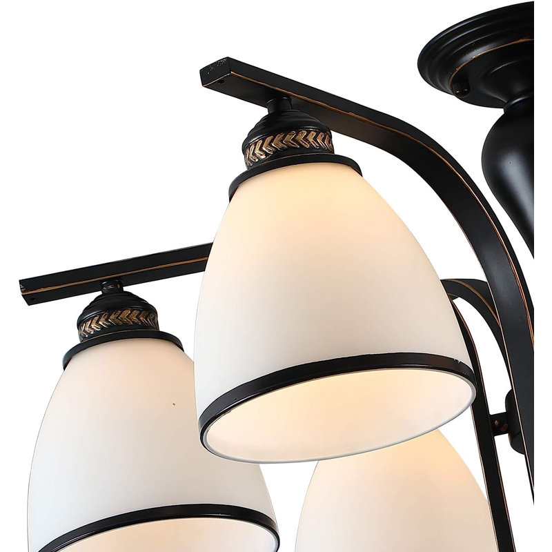 Indars 6 - Light Glass Semi Flush Mount Ceiling Light 