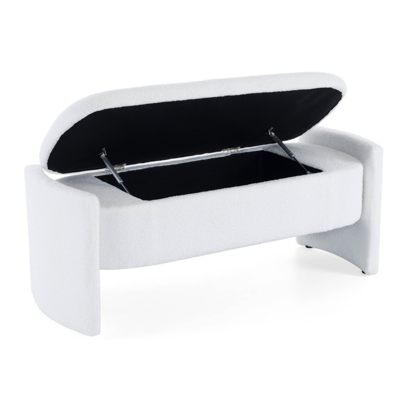 White Bench With Efficient Storage Solution For Bedroom Comfortable -
