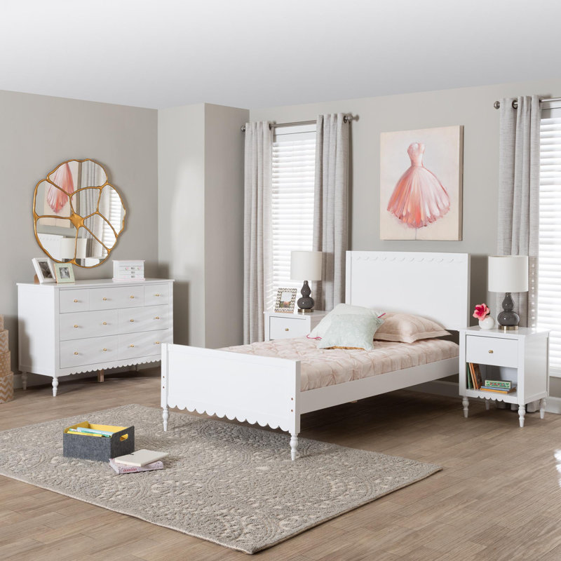 Ensemble de chambre à coucher 4 pièces Baxton Studio Roni, Simple