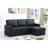 Upholstered Pull Out Sectional Sofa With Chaise