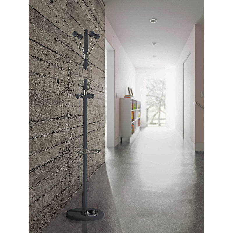 Belew Freestanding 8 - Hook Coat Rack, Jet Black