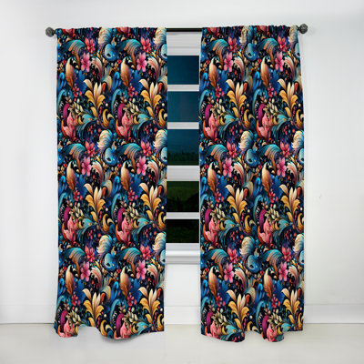 Motif cachemire Nomadic Vibes - Rideau floral - Rideau floral obscurcissant - 1 panneau
