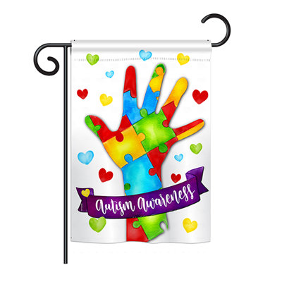 Le support à 2 côtés de polyester de tdah inspiration de couleur 19 x 13 po drapeau de jardin