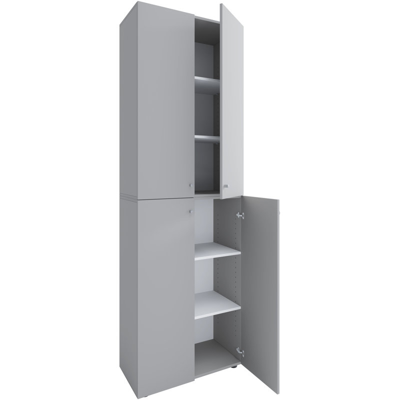 18 Pair Shoe Storage Cabinet, Grey/Brown/Blue