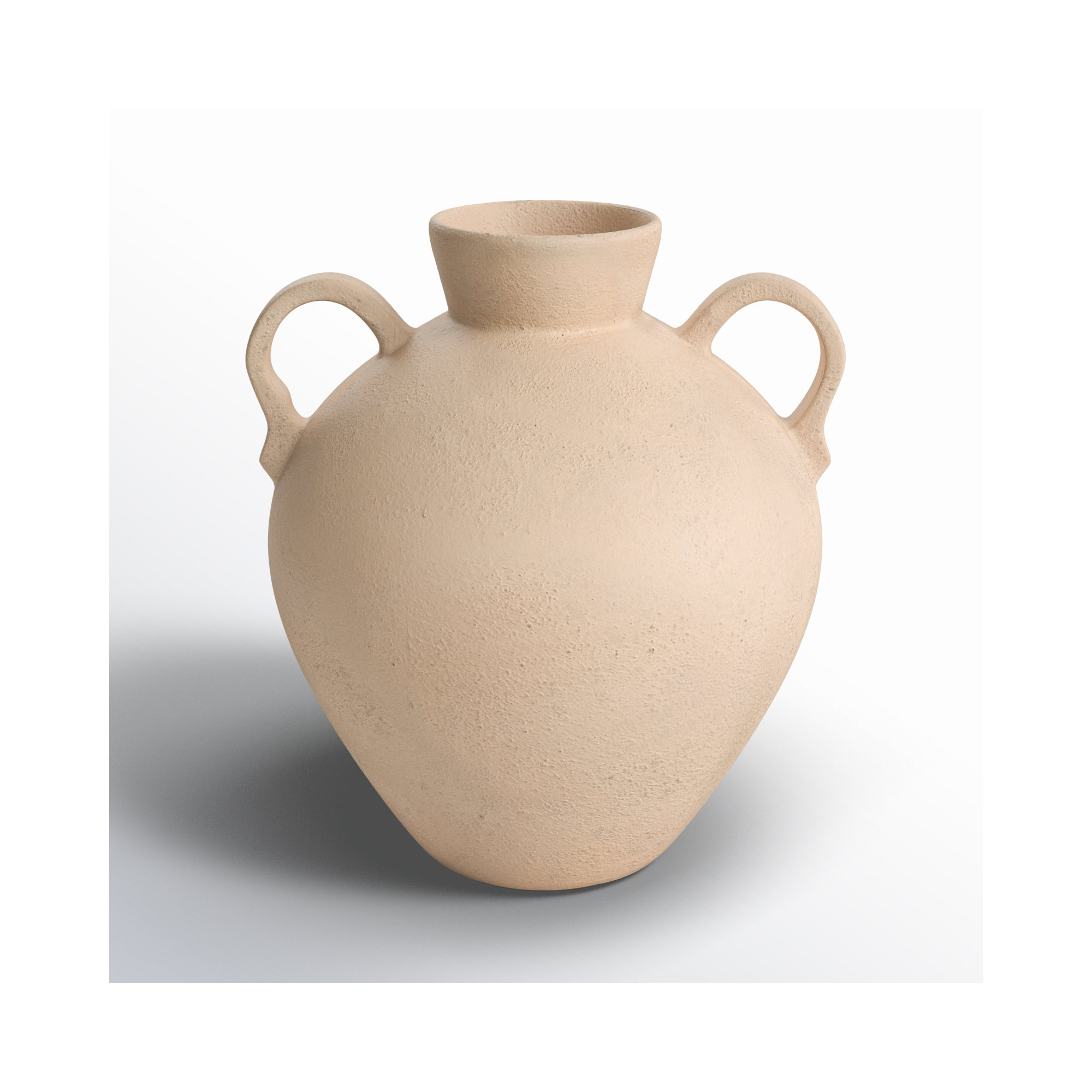 Sagebrook Home Bronsyn Terracotta Vase: Timeless Handcrafted Decor Accent Piece, Textured Ivory/Beige