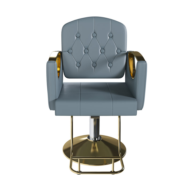 Hydraulic Salon Chair 360° Swivel (Single Pack), Blue Faux Leather