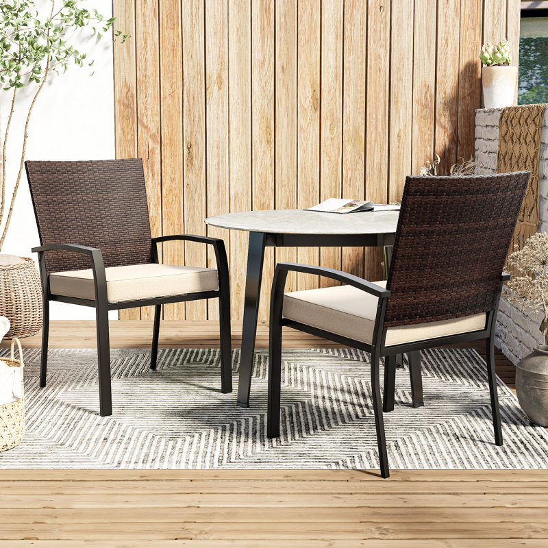 2-Piece Wicker Dining Side Chair