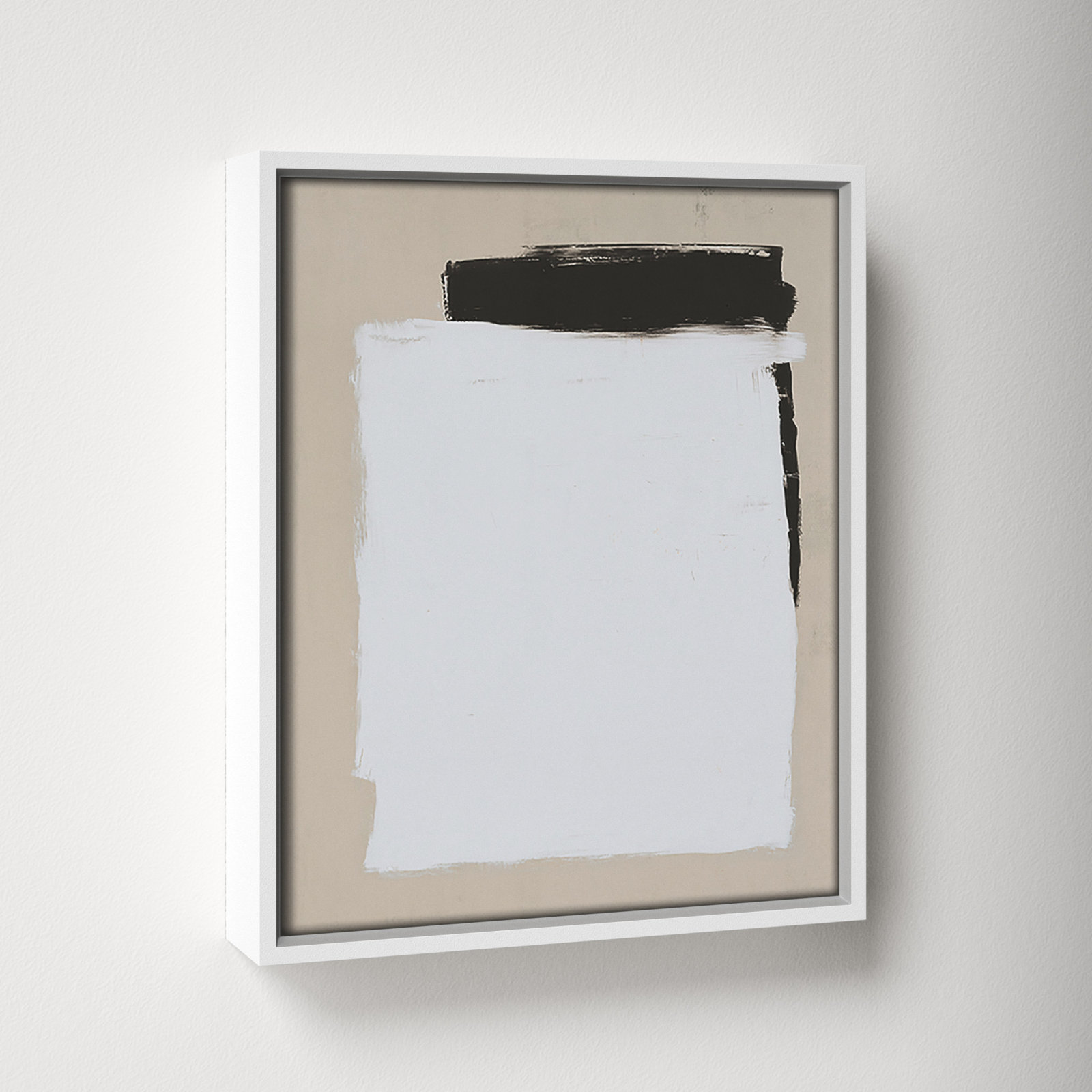 Two Mirrors, 11.5" H x 9.5" W, Framed Canvas, White