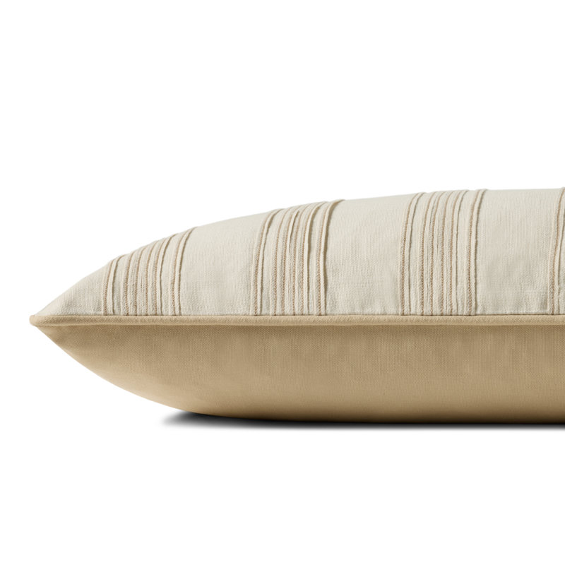 Coussin décoratif Chris Loves Julia x Loloi Verona, Polyester, Rectangle H 12 po x l 27 po, Ivoire ivoire