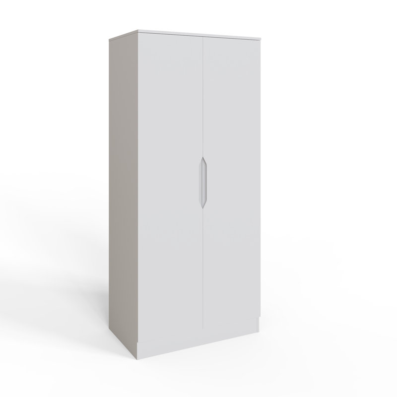 Solid Wood Wardrobe, White