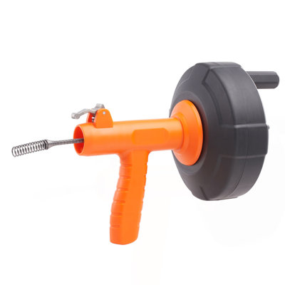 Drain Auger 25Ft, Plumbing Snake Auto Feed, Plumbers Snake with Drill Attachment, Pipe Snake Drain Clog Remover for Kitchen Bathroom Shower Sink with Protective Hose and Gloves