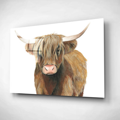 Art mural en verre acrylique, "Highland Catti II" par Grace Popp