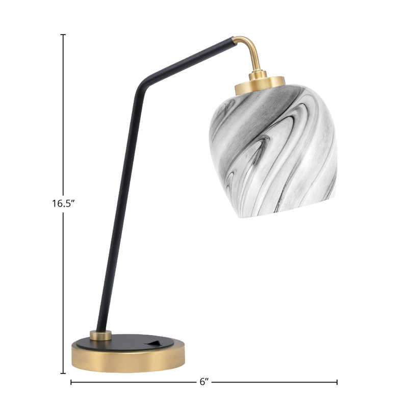 Gullens Stainless Steel Desk Lamp, Matte Black/Brass