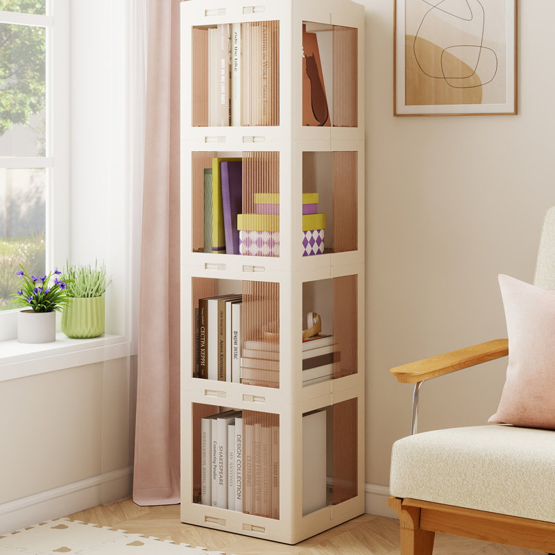 36cm W Plastic Book Cart Bookcase, (4 Shelves) 141cm. H x 36cm. W x 36cm. D