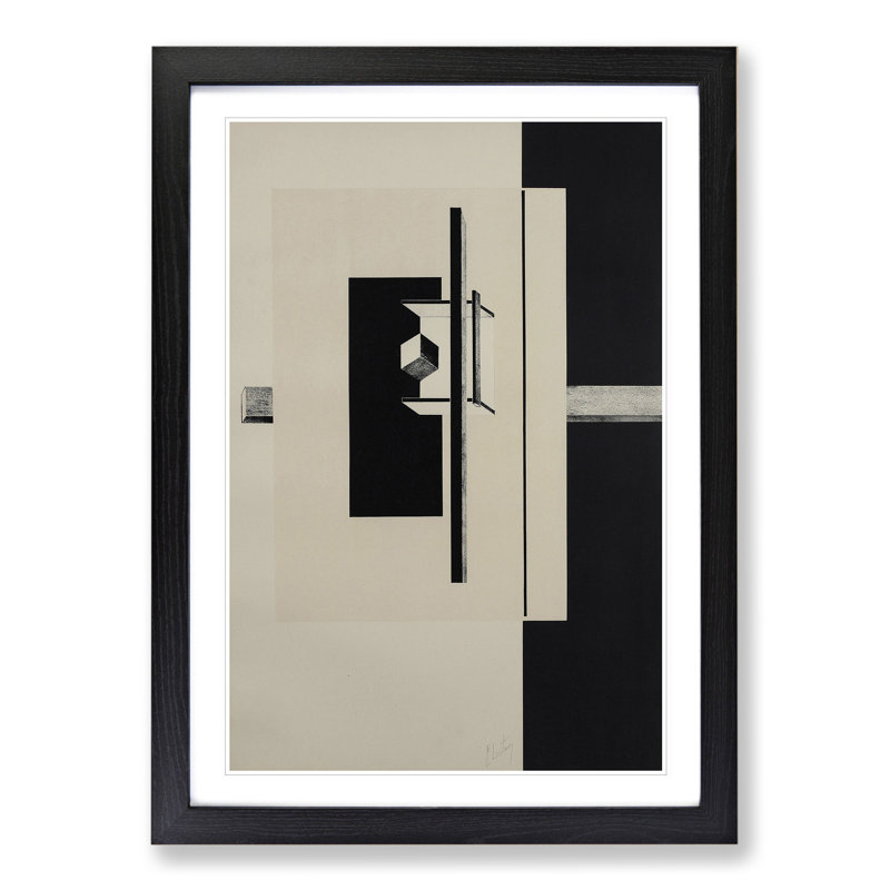 Composition Vol.15 by El Lissitzky - Picture Frame Graphic Art, Black Framed, 65cm H x 48cm W x 2cm D